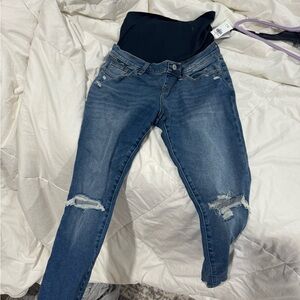 A&F the super skinny ankle maternity jeans